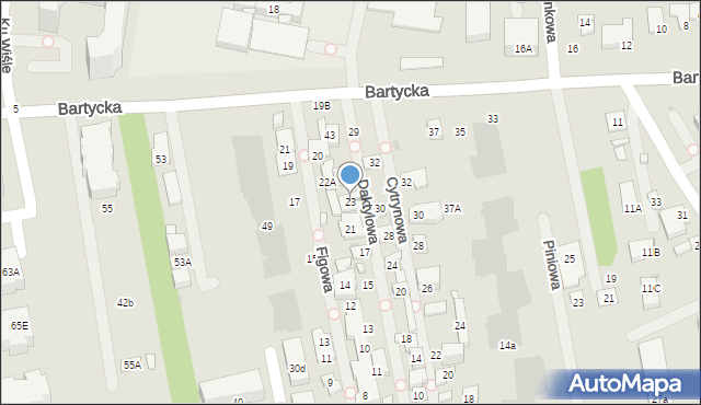 Warszawa, Daktylowa, 23, mapa Warszawy