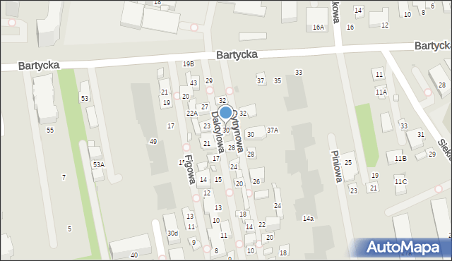 Warszawa, Daktylowa, 30, mapa Warszawy