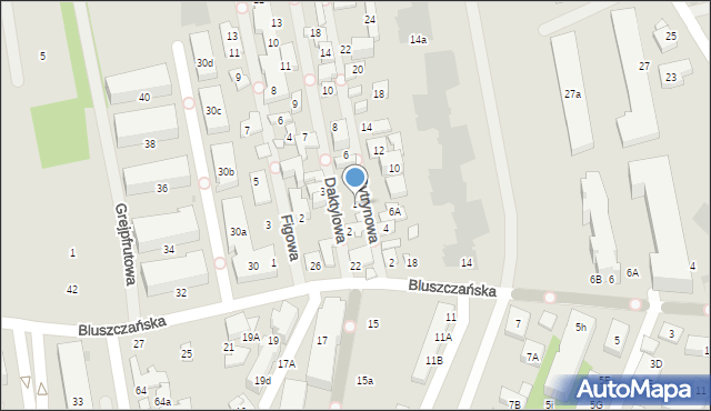 Warszawa, Daktylowa, 4, mapa Warszawy