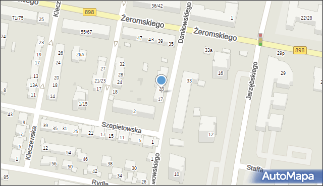 Warszawa, Daniłowskiego Gustawa, 21, mapa Warszawy