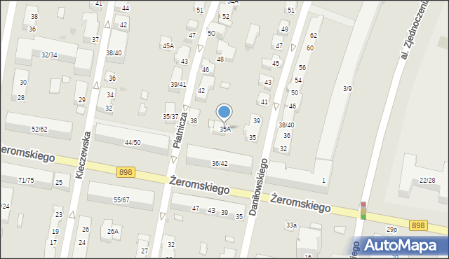 Warszawa, Daniłowskiego Gustawa, 35A, mapa Warszawy