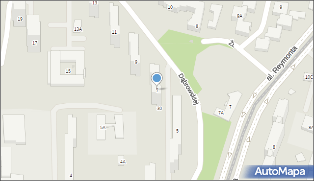 Warszawa, Dąbrowskiej Marii, 7, mapa Warszawy
