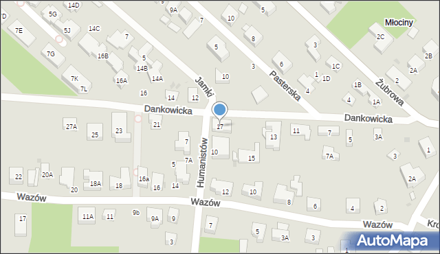 Warszawa, Dankowicka, 17, mapa Warszawy