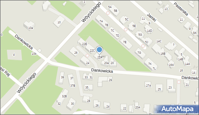 Warszawa, Dankowicka, 22A, mapa Warszawy