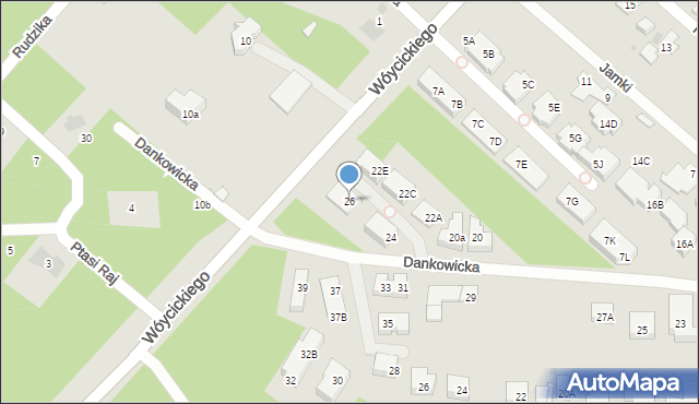 Warszawa, Dankowicka, 26, mapa Warszawy