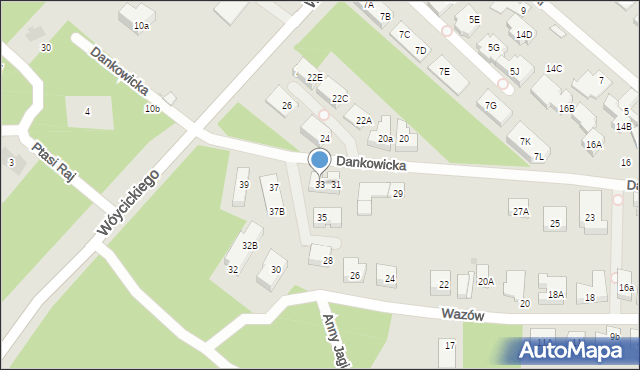 Warszawa, Dankowicka, 33, mapa Warszawy