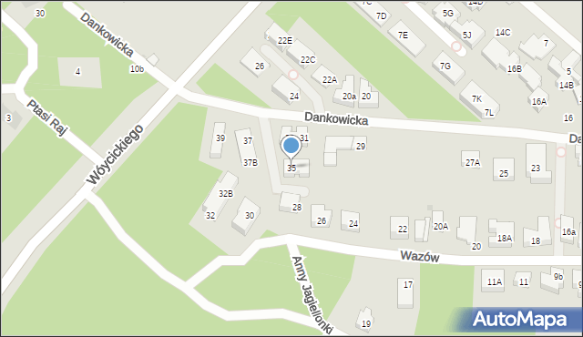 Warszawa, Dankowicka, 35, mapa Warszawy