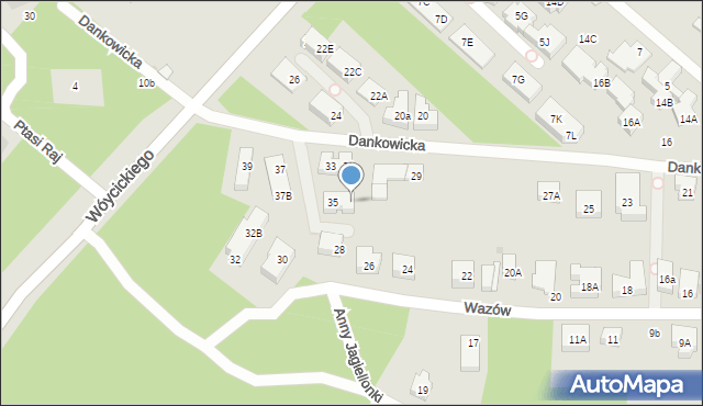 Warszawa, Dankowicka, 35A, mapa Warszawy