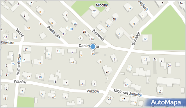 Warszawa, Dankowicka, 3A, mapa Warszawy