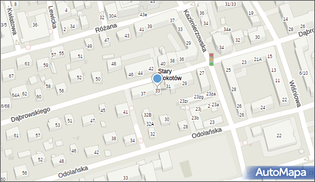 Warszawa, Dąbrowskiego Jarosława, gen., 33, mapa Warszawy