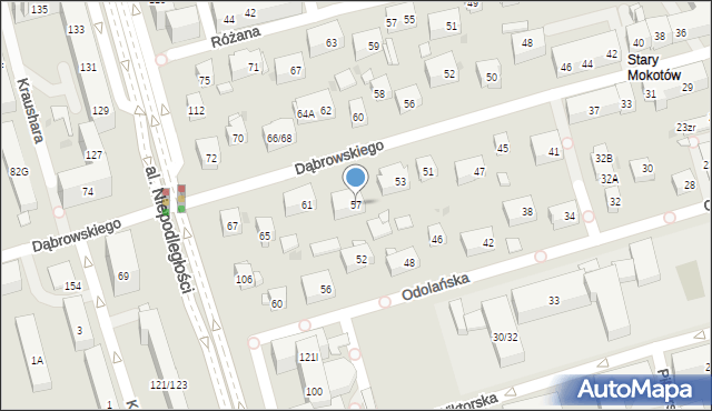 Warszawa, Dąbrowskiego Jarosława, gen., 57, mapa Warszawy