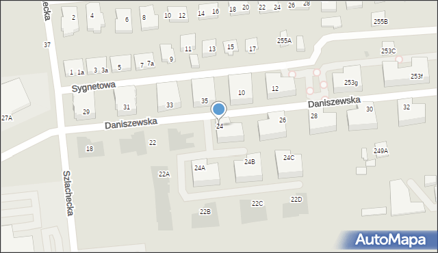 Warszawa, Daniszewska, 24, mapa Warszawy