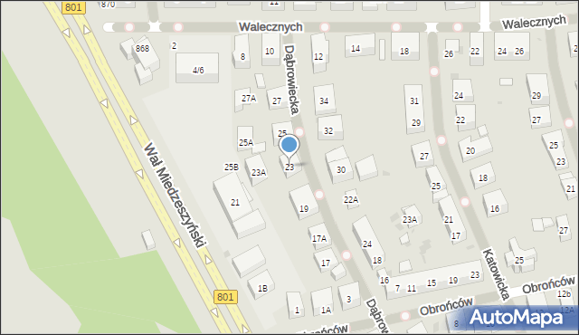 Warszawa, Dąbrowiecka, 23, mapa Warszawy