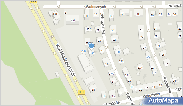 Warszawa, Dąbrowiecka, 23A, mapa Warszawy