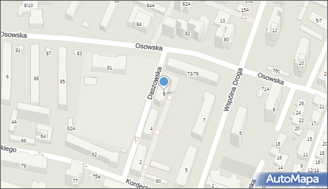 Warszawa, Daszowska, 6, mapa Warszawy