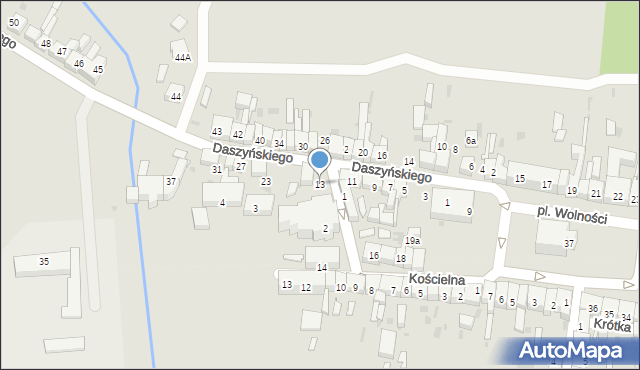 Wiązów, Daszyńskiego Ignacego, 13, mapa Wiązów