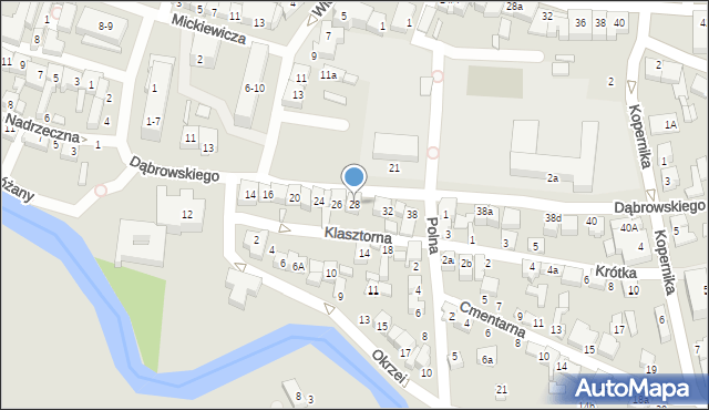 Wieruszów, Dąbrowskiego Jarosława, gen., 28, mapa Wieruszów
