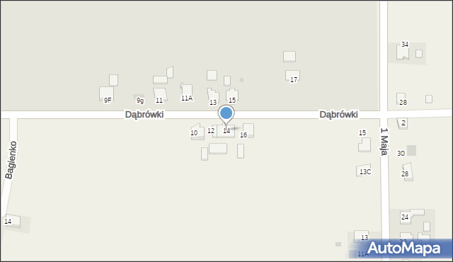 Włosienica, Dąbrówki, 14, mapa Włosienica