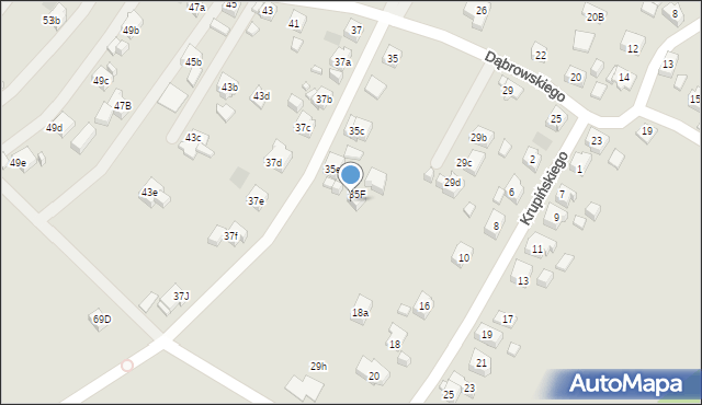 Wodzisław Śląski, Dąbrowskiego Jarosława, gen., 35d, mapa Wodzisławia Śląskiego