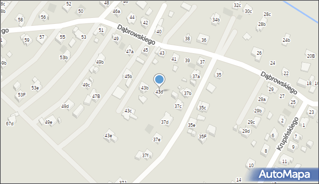 Wodzisław Śląski, Dąbrowskiego Jarosława, gen., 43d, mapa Wodzisławia Śląskiego