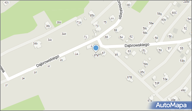 Wodzisław Śląski, Dąbrowskiego Jarosława, gen., 67a, mapa Wodzisławia Śląskiego