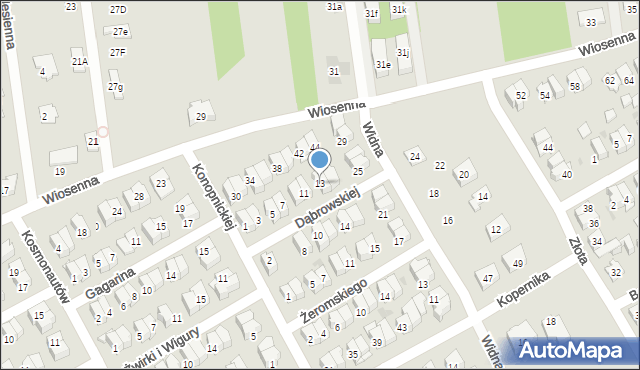 Wołomin, Dąbrowskiej Marii, 13, mapa Wołomin