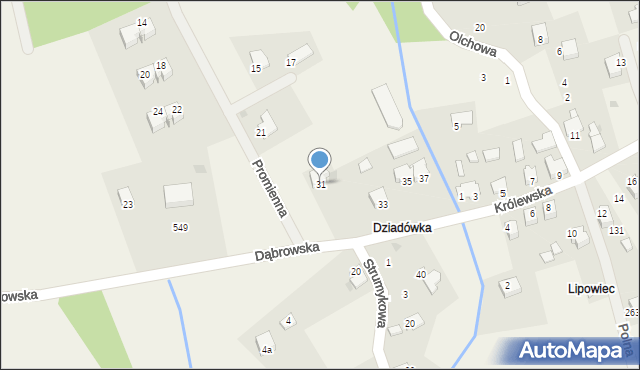 Wołowice, Dąbrowska, 31, mapa Wołowice