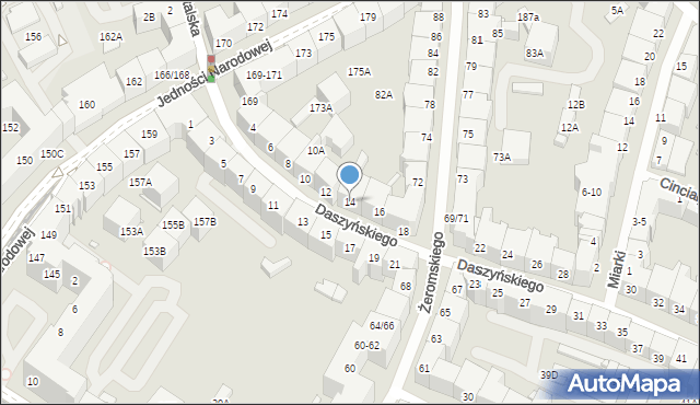 Wrocław, Daszyńskiego Ignacego, 14, mapa Wrocławia