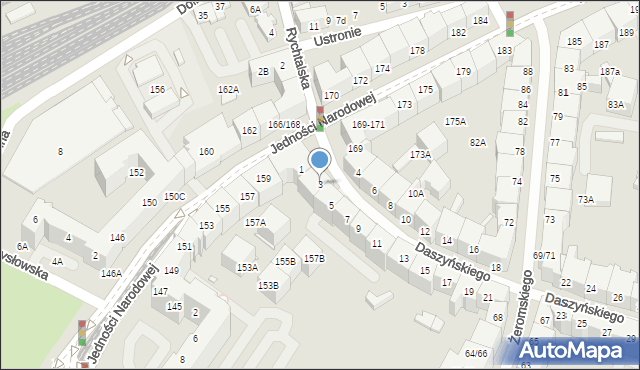 Wrocław, Daszyńskiego Ignacego, 3, mapa Wrocławia