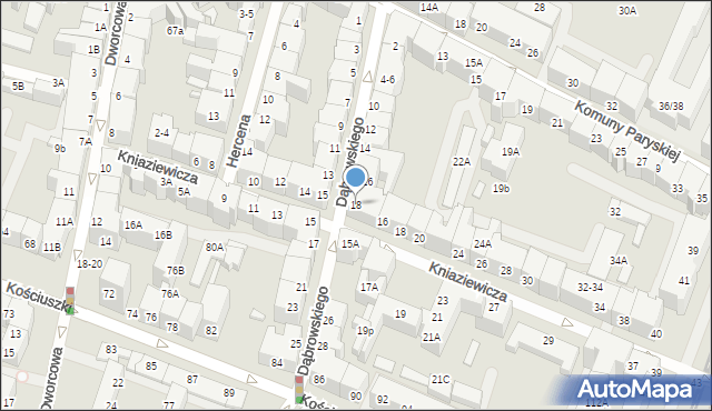 Wrocław, Dąbrowskiego Henryka, gen., 18, mapa Wrocławia