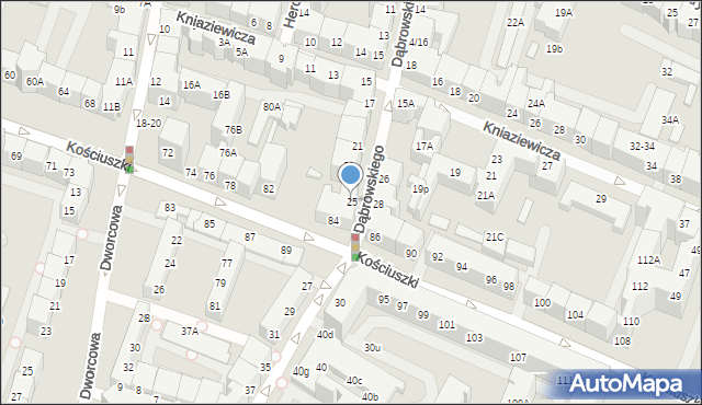 Wrocław, Dąbrowskiego Henryka, gen., 25, mapa Wrocławia