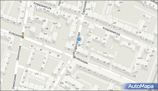 Wrocław, Dąbrowskiego Henryka, gen., 28, mapa Wrocławia