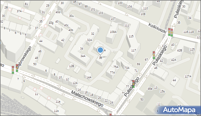 Wrocław, Dąbrowskiego Henryka, gen., 36, mapa Wrocławia