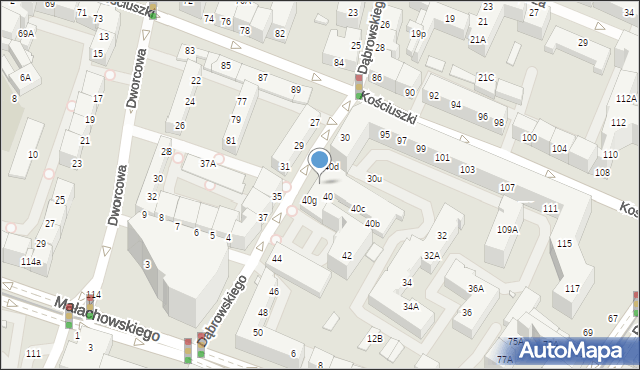 Wrocław, Dąbrowskiego Henryka, gen., 40f, mapa Wrocławia