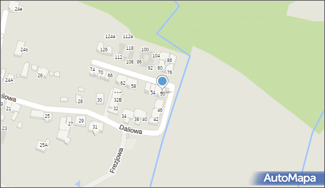 Wrocław, Daliowa, 50, mapa Wrocławia