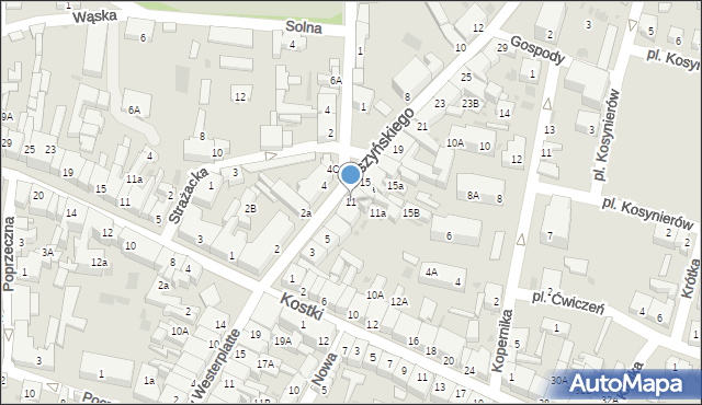 Wschowa, Daszyńskiego, 11, mapa Wschowa