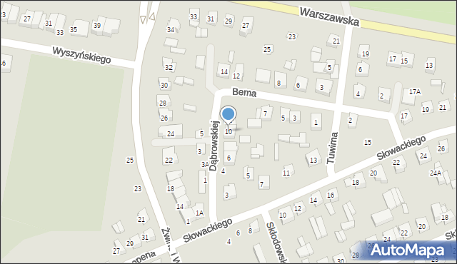 Wysokie Mazowieckie, Dąbrowskiej Marii, 10, mapa Wysokie Mazowieckie