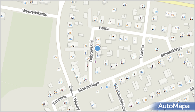 Wysokie Mazowieckie, Dąbrowskiej Marii, 6, mapa Wysokie Mazowieckie