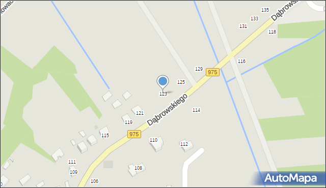 Żabno, Dąbrowskiego, 123, mapa Żabno