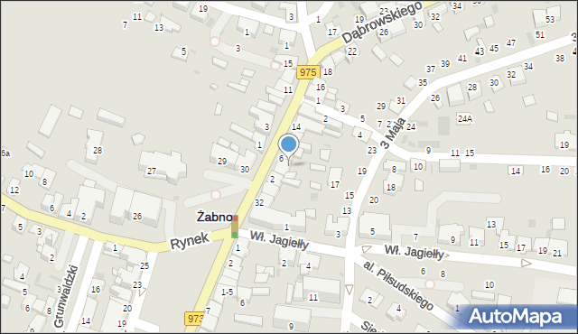 Żabno, Dąbrowskiego, 4-14, mapa Żabno