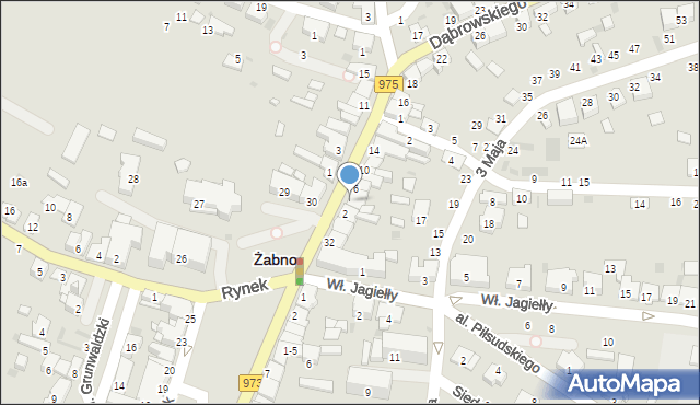 Żabno, Dąbrowskiego, 4, mapa Żabno