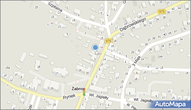 Żabno, Dąbrowskiego, 5, mapa Żabno