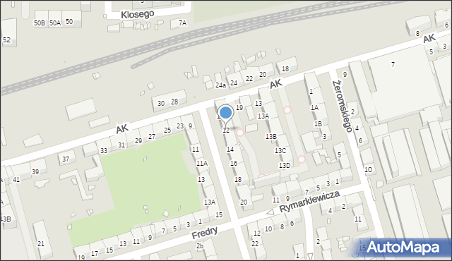 Zabrze, Damrota Konstantego, ks., 12, mapa Zabrza