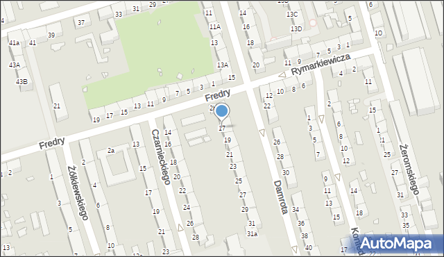 Zabrze, Damrota Konstantego, ks., 17, mapa Zabrza