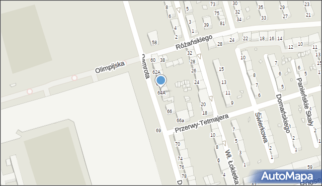 Zabrze, Damrota Konstantego, ks., 64A, mapa Zabrza