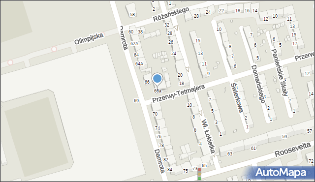 Zabrze, Damrota Konstantego, ks., 66a, mapa Zabrza