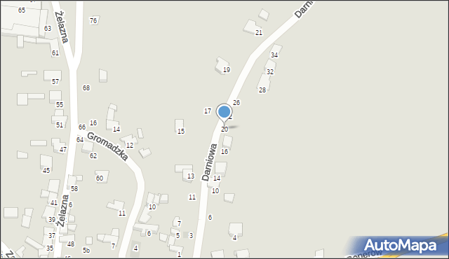 Zawiercie, Darniowa, 20, mapa Zawiercie