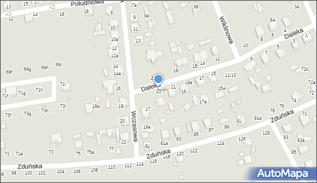 Zduńska Wola, Daleka, 23, mapa Zduńska Wola
