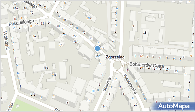 Zgorzelec, Daszyńskiego Ignacego, 75f, mapa Zgorzelec