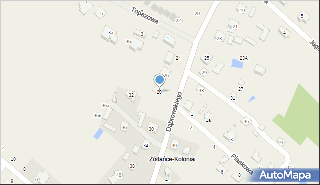 Żółtańce-Kolonia, Dąbrowskiego Józefa, ks., 28, mapa Żółtańce-Kolonia